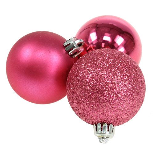 Floristik24 Plast julkulor rosa Ø6cm 10st