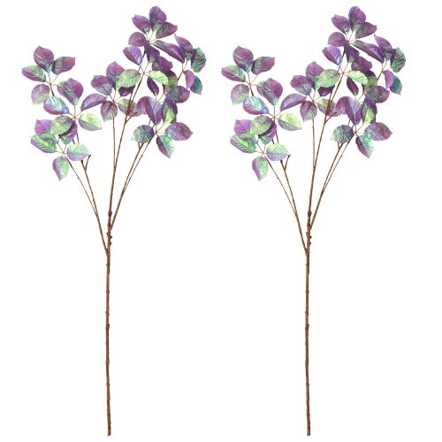 Artikel Konstgjorda grenblad dekoration lila metallic L103cm 2st