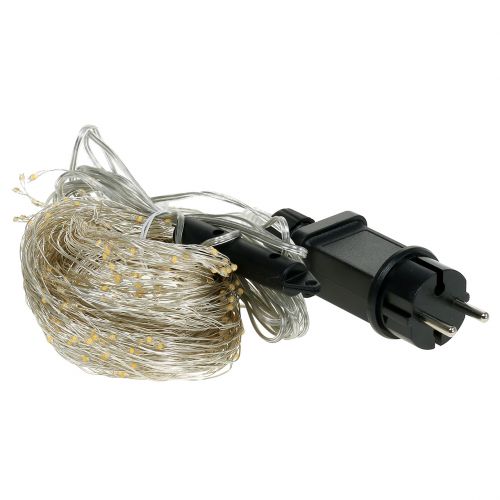 Floristik24 LED-ljusbunt för inne och ute 640 1,9m silver/varmvitt