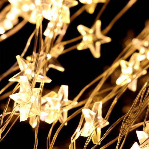 Floristik24 LED-ljusbunt stjärna för utsida 320 1m silver / varmvit