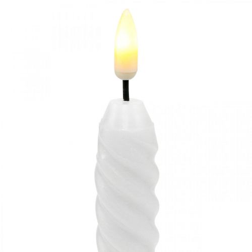 Floristik24 LED stick ljus vit timer äkta vax för batteri 25cm 2 st