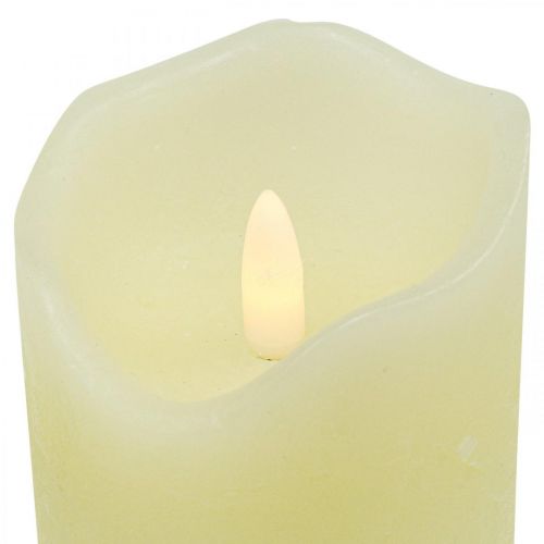 Floristik24 LED Ljus Real Wax Cream För Batteri Med Timer H13cm