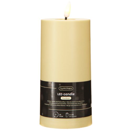 Artikel LED-ljus med Timer Grön Beige Utomhus Ø7,5cm H18cm