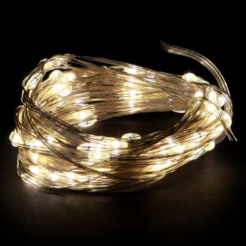 LED-ljuskedja 100 Micro LED varmvit timer 4 stycken