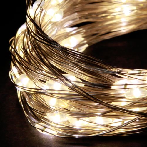 Artikel LED-ljuskedja 100 Micro LED varmvit timer 4 stycken