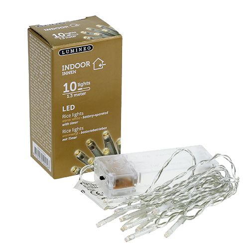 Floristik24 LED-fairy lampor 10 bitar 1,3 m varmvit, batteridriven