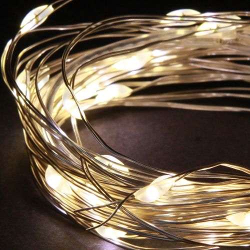Artikel LED-ljusslinga 40 mikro-LED varmvita timer för batteri 6 st