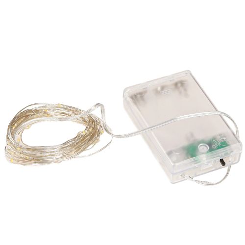Artikel LED-ljusslinga 40 mikro-LED varmvita timer för batteri 6 st
