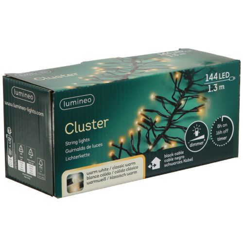 Artikel LED ljuskedjekluster utomhustimer 144 LED 130cm