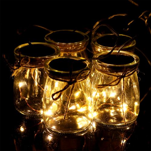 Floristik24 LED-ljuskedja i varmvitt glas 70 cm 15 ljus