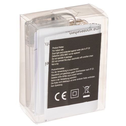 LED-ljusslinga för inomhusbruk, batteridriven, varmvit, 30 lysdioder, 3m, 6 st. | Floristik24.se
