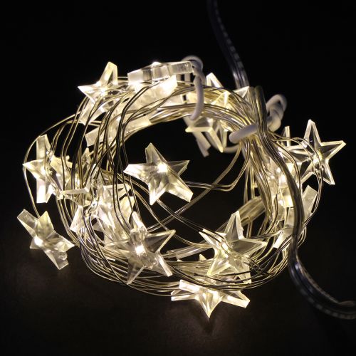 LED-ljusslinga stjärnor 20 mikro-LED varmvita timer 6 st
