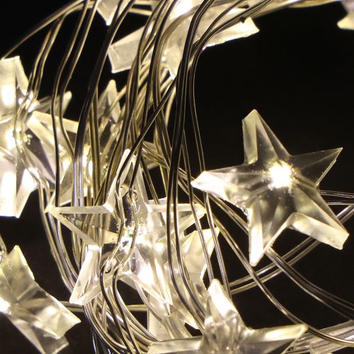 Artikel LED-ljusslinga stjärnor 20 mikro-LED varmvita timer 6 st