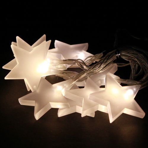 Artikel LED fairy lights stjärnor med timer 10 LED varmvit 90cm