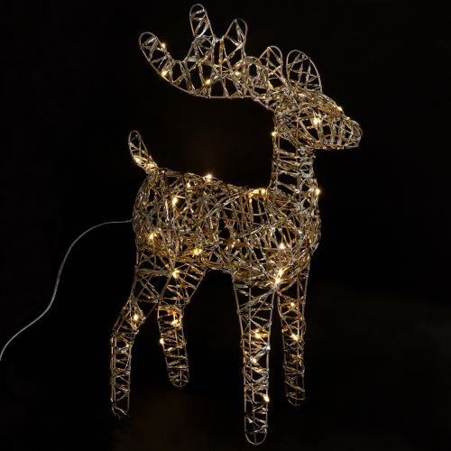 Floristik24 LED Ren Juldekoration i Metall Inomhus, Gyllen H40cm