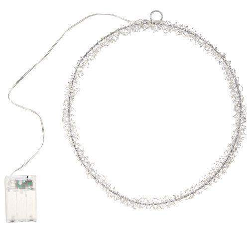 LED-ring i metall för upphängning silver varmvit 30 cm