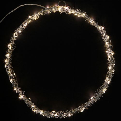 Artikel LED-ring i metall för upphängning silver varmvit 30 cm