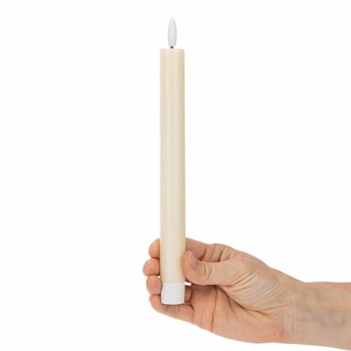 LED-konljus i vitt med varmvitt ljus, 24 cm, med timer, 2 st | Floristik24.se