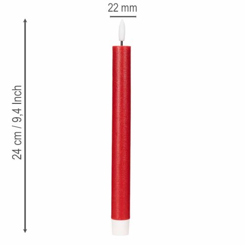LED-konljus, rött med varmvitt ljus, 24 cm, 2 st | Floristik24.se