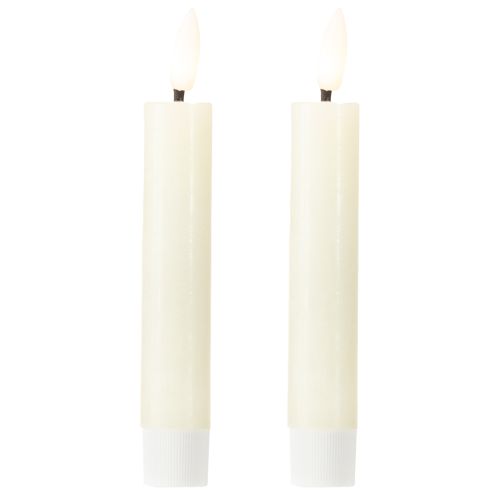 LED-ljus krämfärgad varmvit äkta vax H14,5 cm 2 st