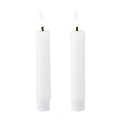 LED-stavsljus vitt vaxljus LED varmvitt 14,5 cm 2 st