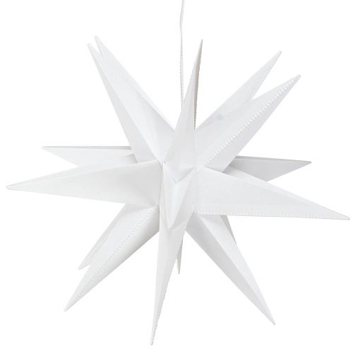 Floristik24 LED-stjärna 3D vit timerbatteri utvändigt Ø30cm H74cm
