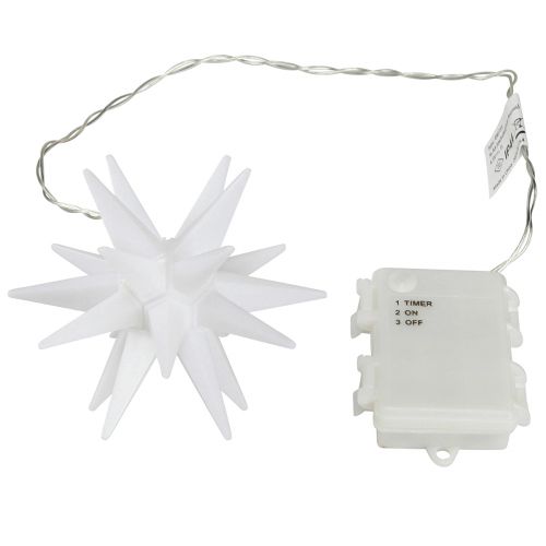 Floristik24 LED-stjärna utanför vitt ljus stjärnbatteri Ø12cm H66cm