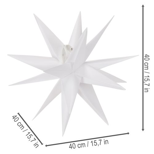 Dekorativ LED-stjärna, varmvit, utomhus, med timer, 40 cm | Floristik24.se