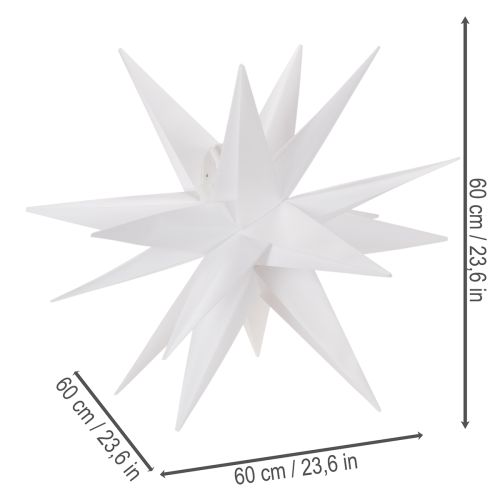 LED-stjärna Julstjärna Varmvit Timer Utomhus 60cm | Floristik24.se