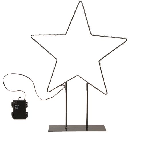 Artikel LED-stjärna stående metall 100 Micro LED varmvit Ø37cm