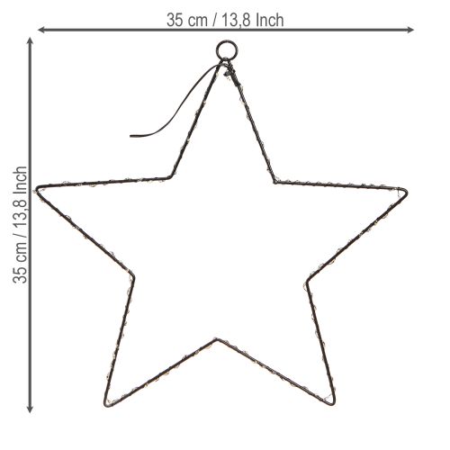 Artikel LED-stjärna för upphängning i metall 110L varmvit invändig Ø35cm