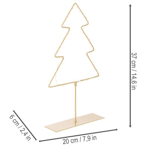 Julgranssilhuett med 60 varmvita lysdioder för bordsdekoration inomhus, 37 cm | Floristik24.se