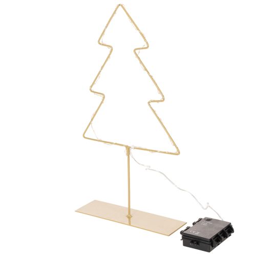 Julgranssilhuett med 60 varmvita lysdioder för bordsdekoration inomhus, 37 cm | Floristik24.se