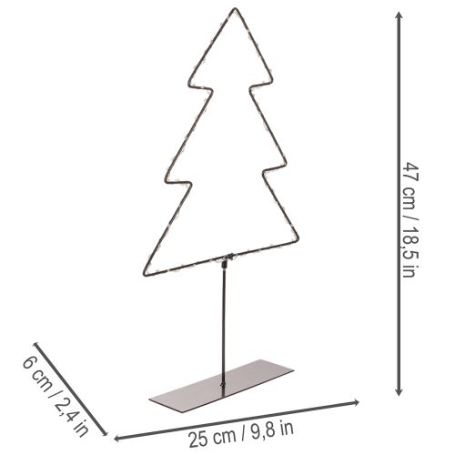 LED-julgran, batteridriven, bordsdekoration inomhus, 47 cm | Floristik24.se