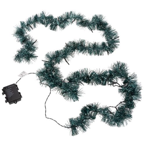 Glitterjulgirlang med 60 lysdioder och timer, utomhus, 3m
