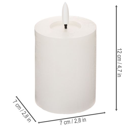 LED-blockljus, flimrande, med timer, Ø7 cm, 12 cm | Floristik24.se