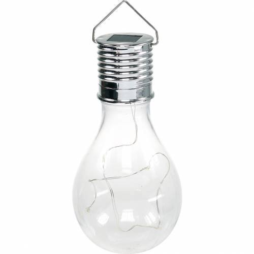 Artikel Trädgårdsdekoration Solar LED-lampa Transparent Varmvit H15cm