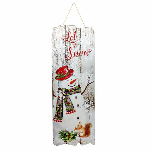 Floristik24 LED-väggmålning snögubbe "Let it Snow" 21 × 60cm För batteri