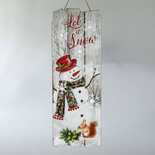 Floristik24 LED-väggmålning snögubbe "Let it Snow" 21 × 60cm För batteri