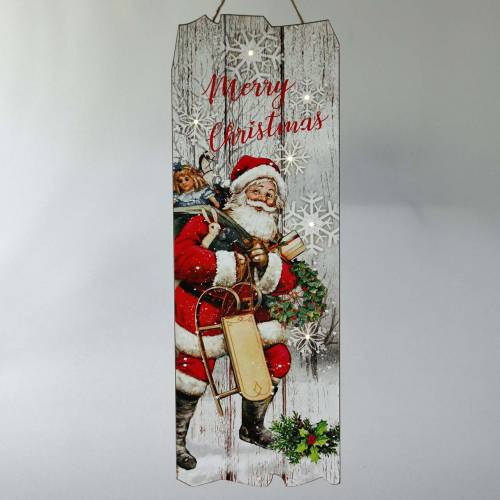 Floristik24 LED-väggmålning Santa Claus &quot;Merry Christmas&quot; 21 × 60cm För batteri