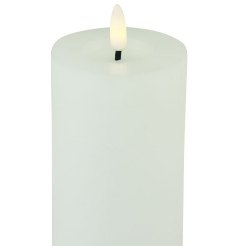 Floristik24 LED ljus timer äkta vax vit rustik look Ø7cm H15cm