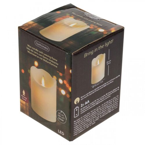 Floristik24 LED ljus vaxpelare ljus varmvit Ø7,5cm H10cm