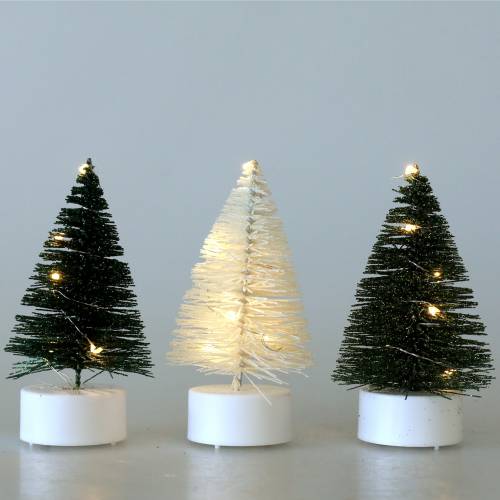 Floristik24 LED julgran grön/vit 10cm 3st