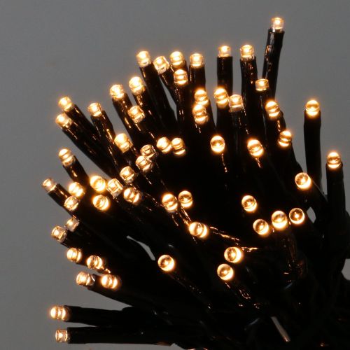 LED -ljuskedja 144 svart, varmvit för utsidan 1,2 m