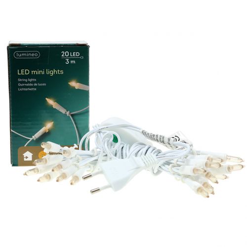 Floristik24 LED minikedja 20L vit varmvit 3m