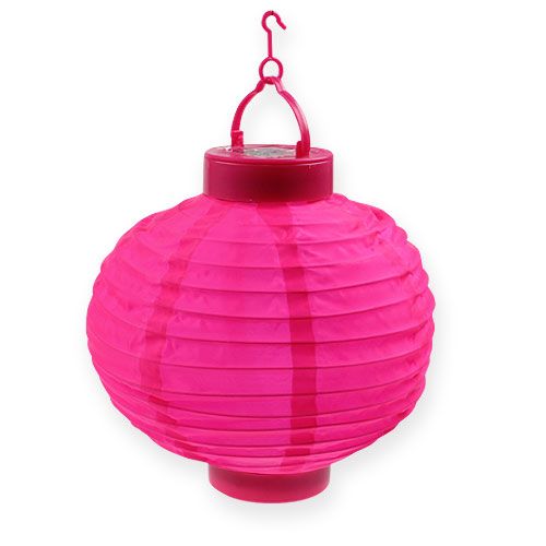 Lampion LED med solenergi 20cm rosa