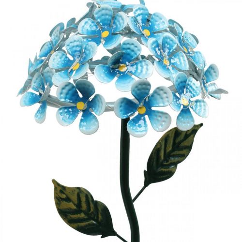 Floristik24 LED-krysantemum, lysande dekoration för trädgården, metalldekor blå L55cm Ø15cm