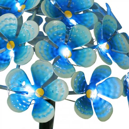 Artikel LED-krysantemum, lysande dekoration för trädgården, metalldekor blå L55cm Ø15cm