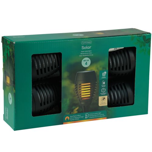 Artikel LED solfacklor trädgård flameffekt balkong H38cm 4 st