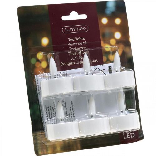 Floristik24 Varmvita LED värmeljus Flameffekt LED-ljus konstgjorda ljus Ø3,6 cm Set om 6